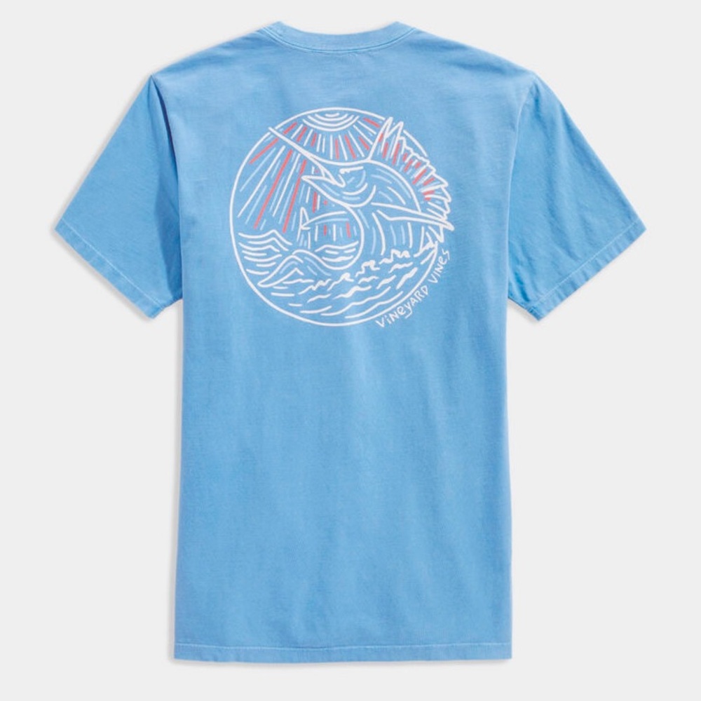 Vineyard Vines Boy’s Garment-Dyed Sailfish Short-Sleeve Graphic Tee Sz:M